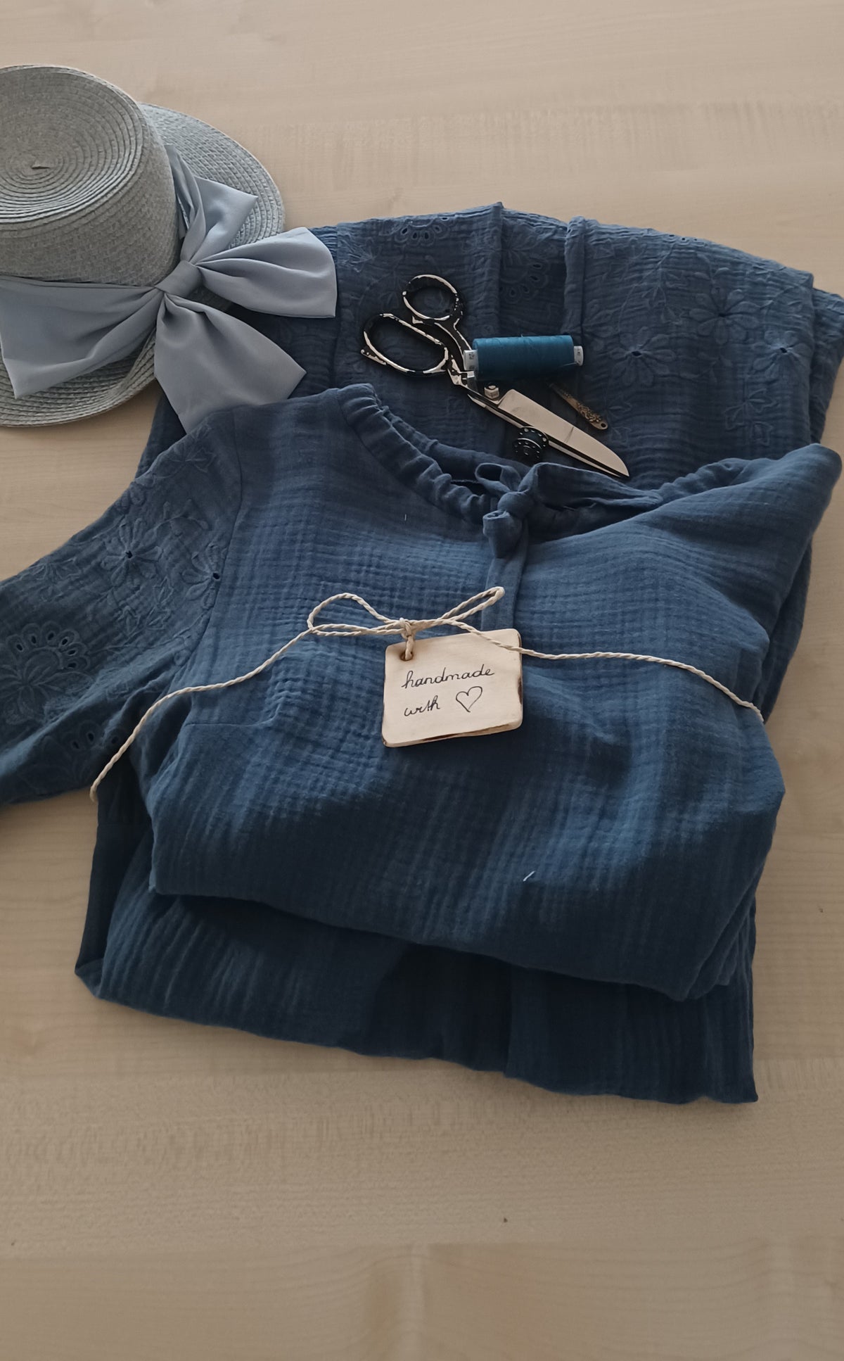 "Kornblume" Stufenkleid rauchblau