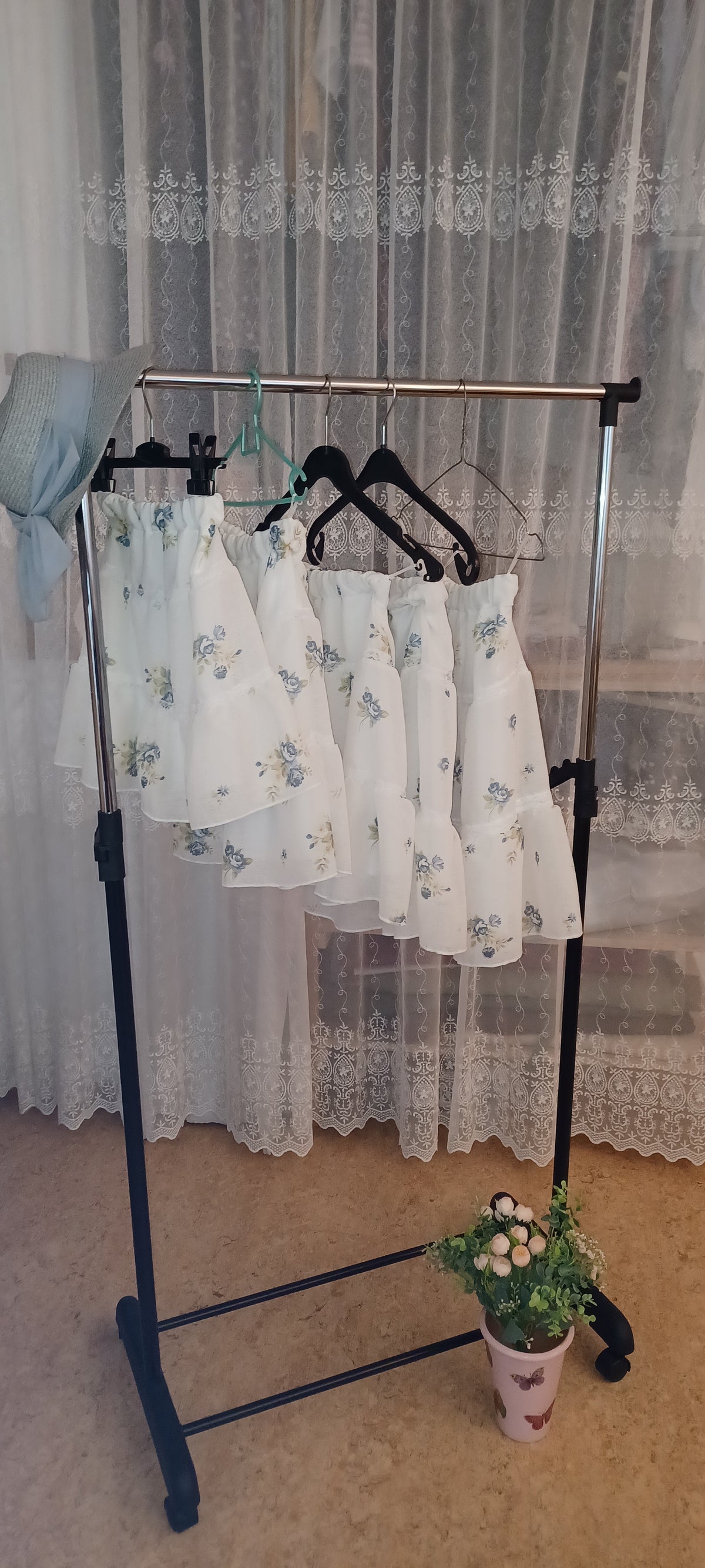 "Rose" Kinder Stufenrock MiniMe blau