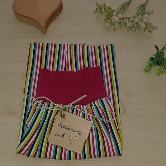 "Maiglöckchen" Kinderrock mit elastischem Bund gestreift pink Gr. 110