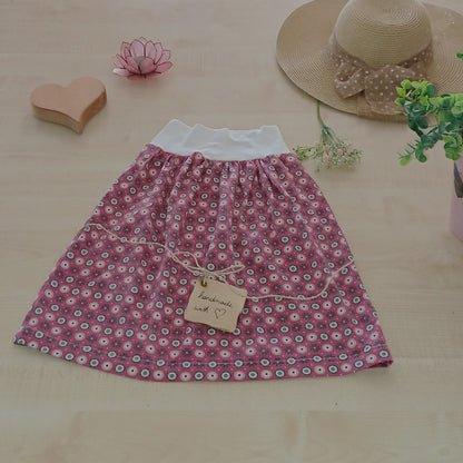 "Maiglöckchen" Kinderrock mit elastischem Bund rosa floral Gr. 116