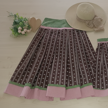 Harmonische Dirndl-Röcke braun-rosa